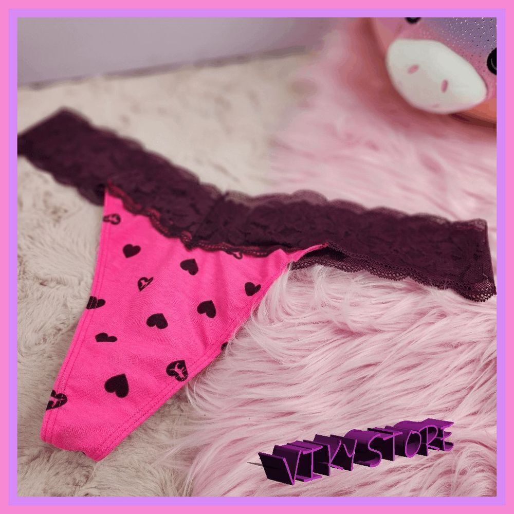NWT VS PINK Tanga: XL Lace Hearts - Romantic Comfort! NWT